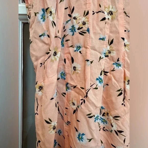 Torrid Floral Challis Button Fit & Flare Blouse Stretch Back Peach Plus Size 2X - Picture 11 of 15
